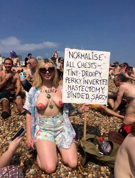 Сотня феміністок оголили груди у Британії