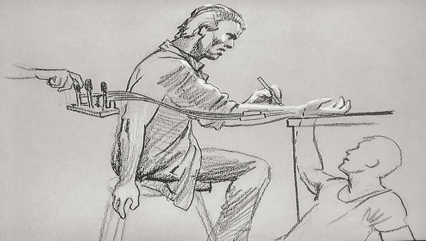 [Фото дня] Малюнок Джеймса Кемерона для сцени, в якій Термінатор ремонтує собі руку