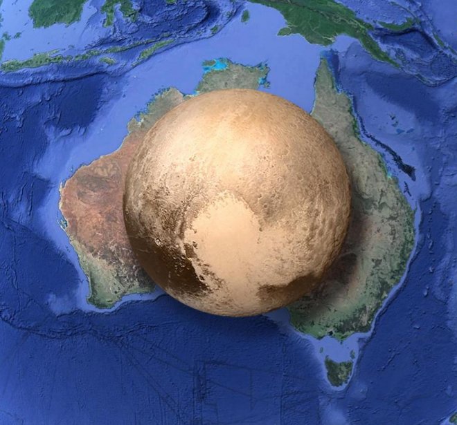 [Фото дня] Порівняння розмірів Плутона і Австралії