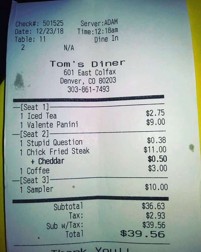 В ресторані ввели плату за «дурні питання»